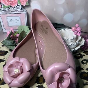 Kate Spade Blush Pink Floral Jelly Flats